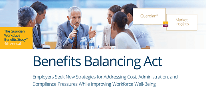 Cover image of Guardian's workplace benefits study - benefits balancing act.