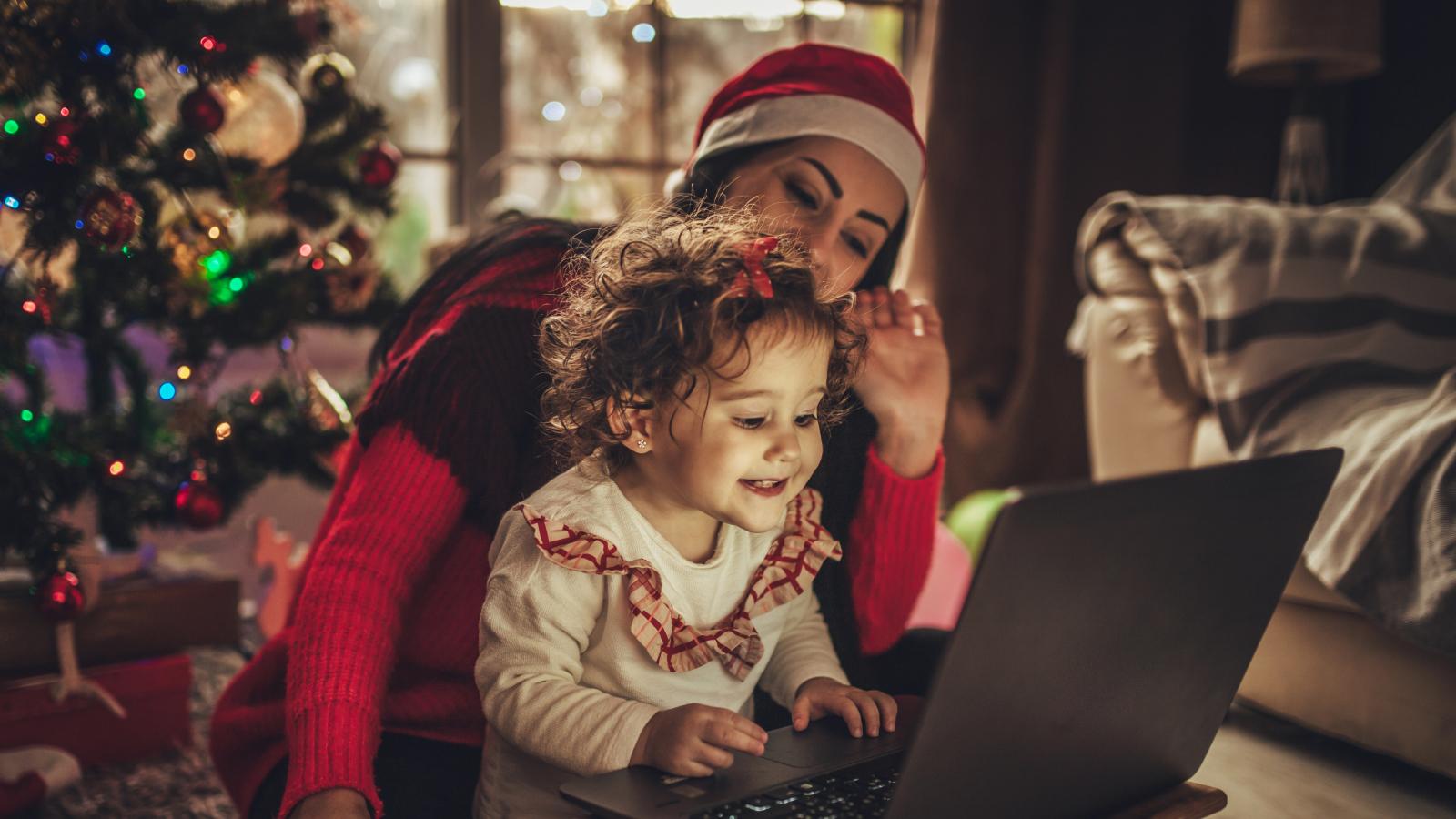 Family on christmas morning