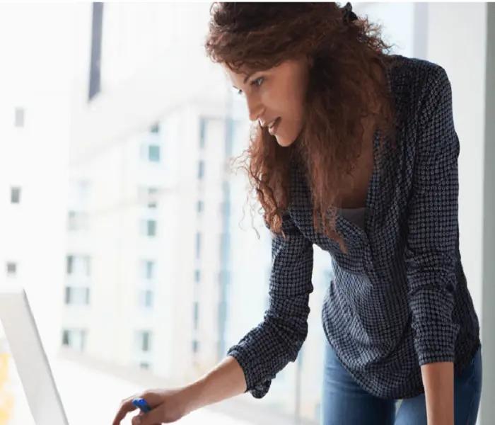 Girl using her laptop