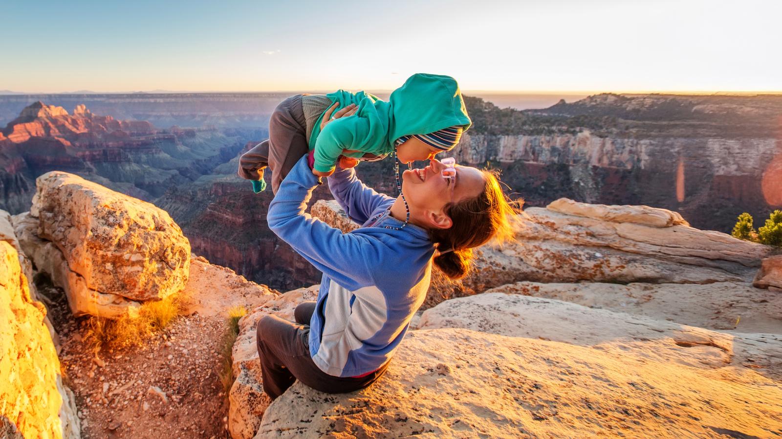Mother with baby in grand canyon national park