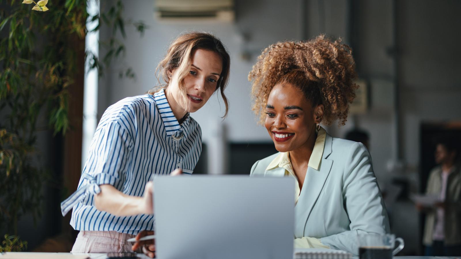 Two businesswomen working in the office