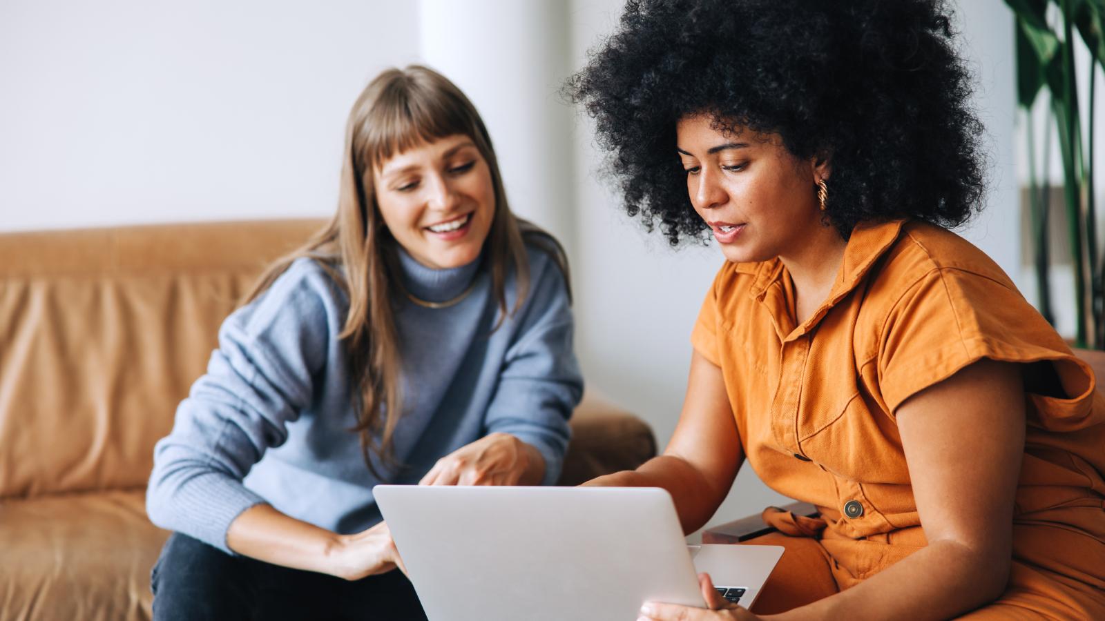 Businesswomen having a discussion in office