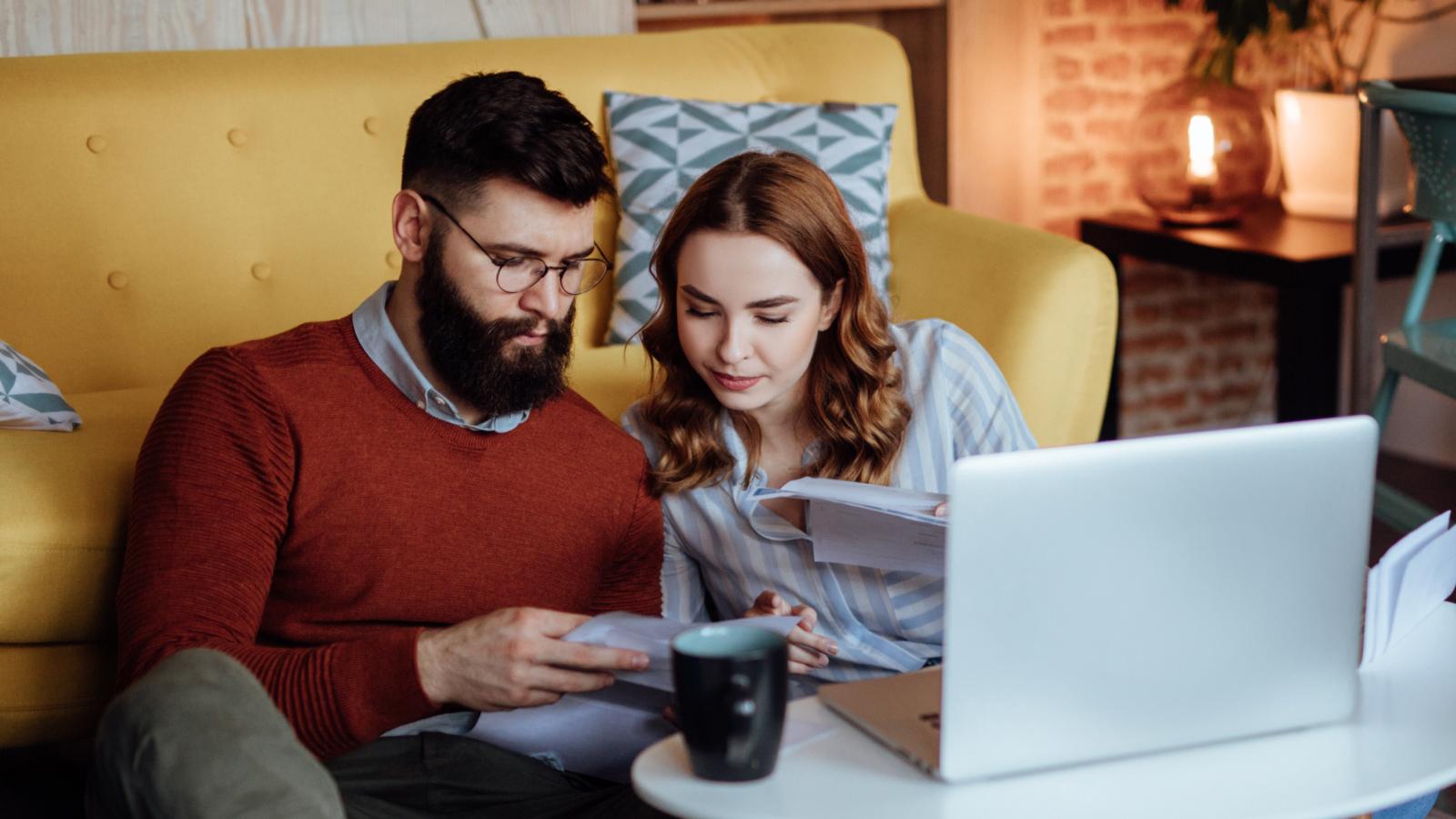 Couple looking through mails