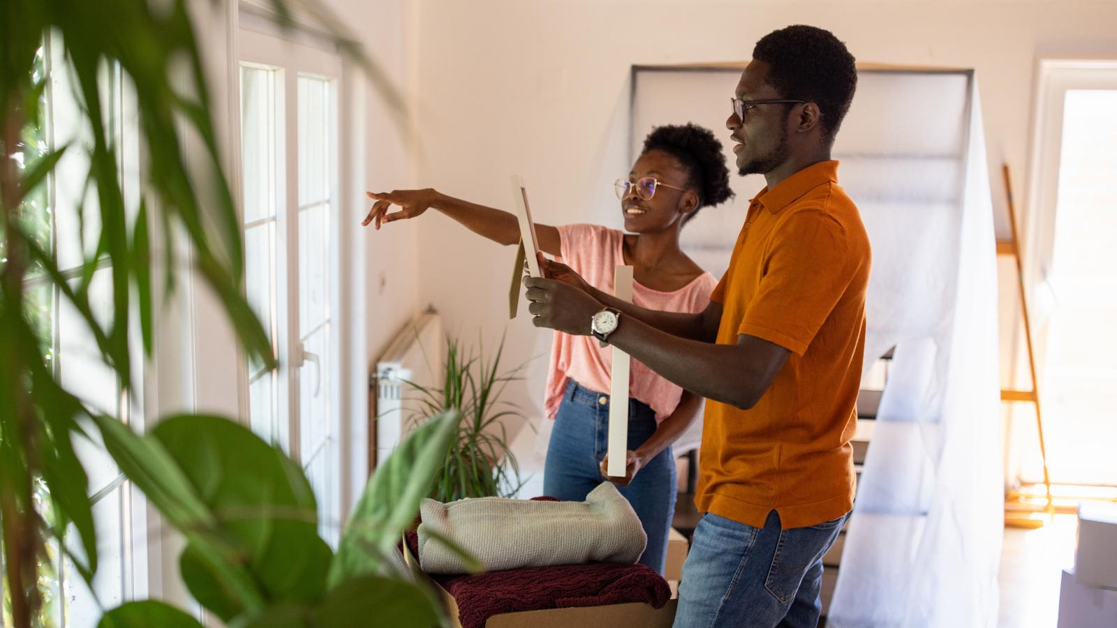 Couple arranging new home