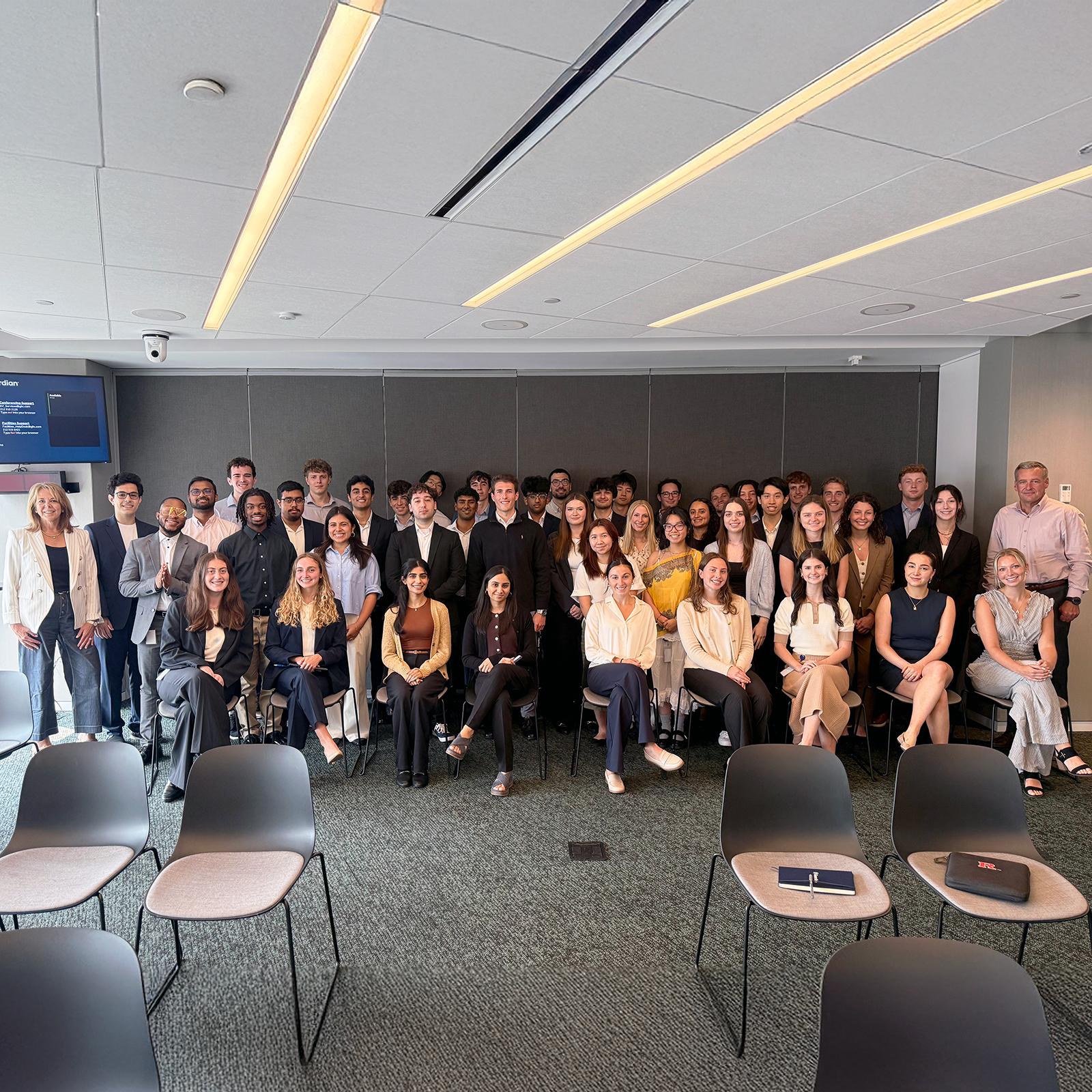 Interns at QA session with Andrew and Stacey