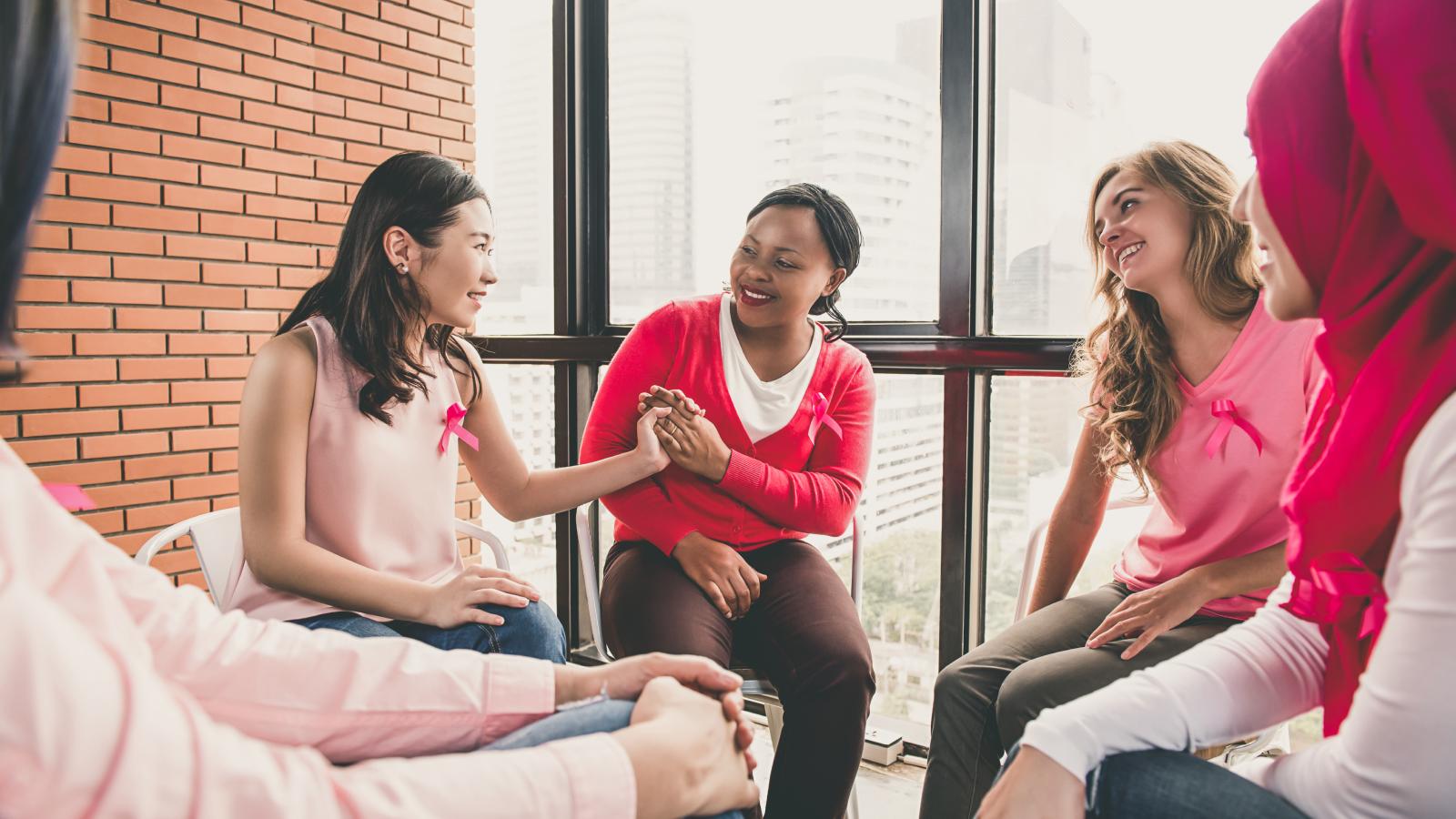 Women meeting for breast cancer awareness