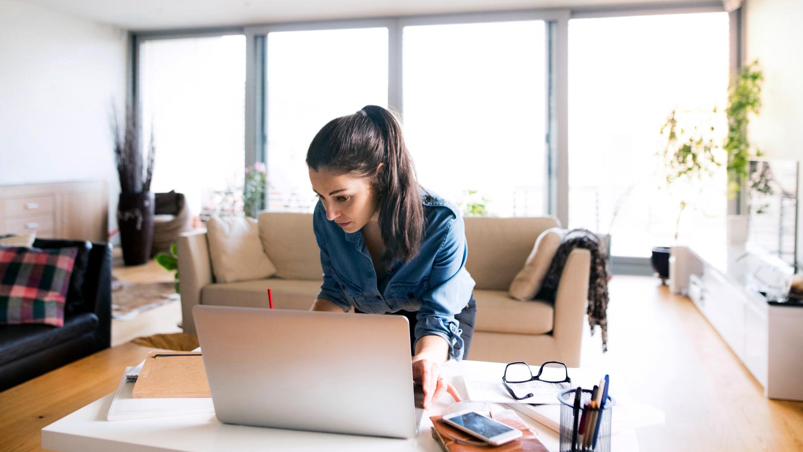 Freelancer working at home