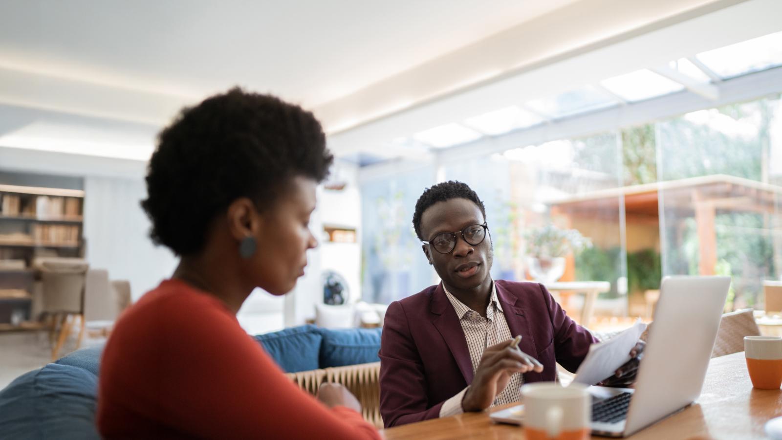 Finance advisor doing a meeting with customer