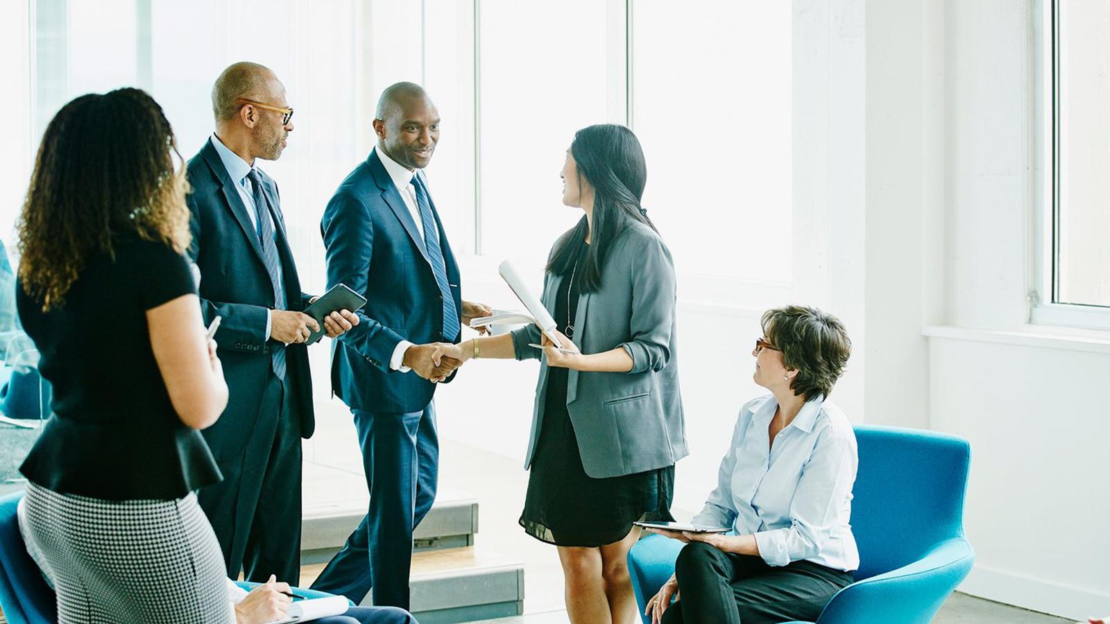 Business meeting with clients