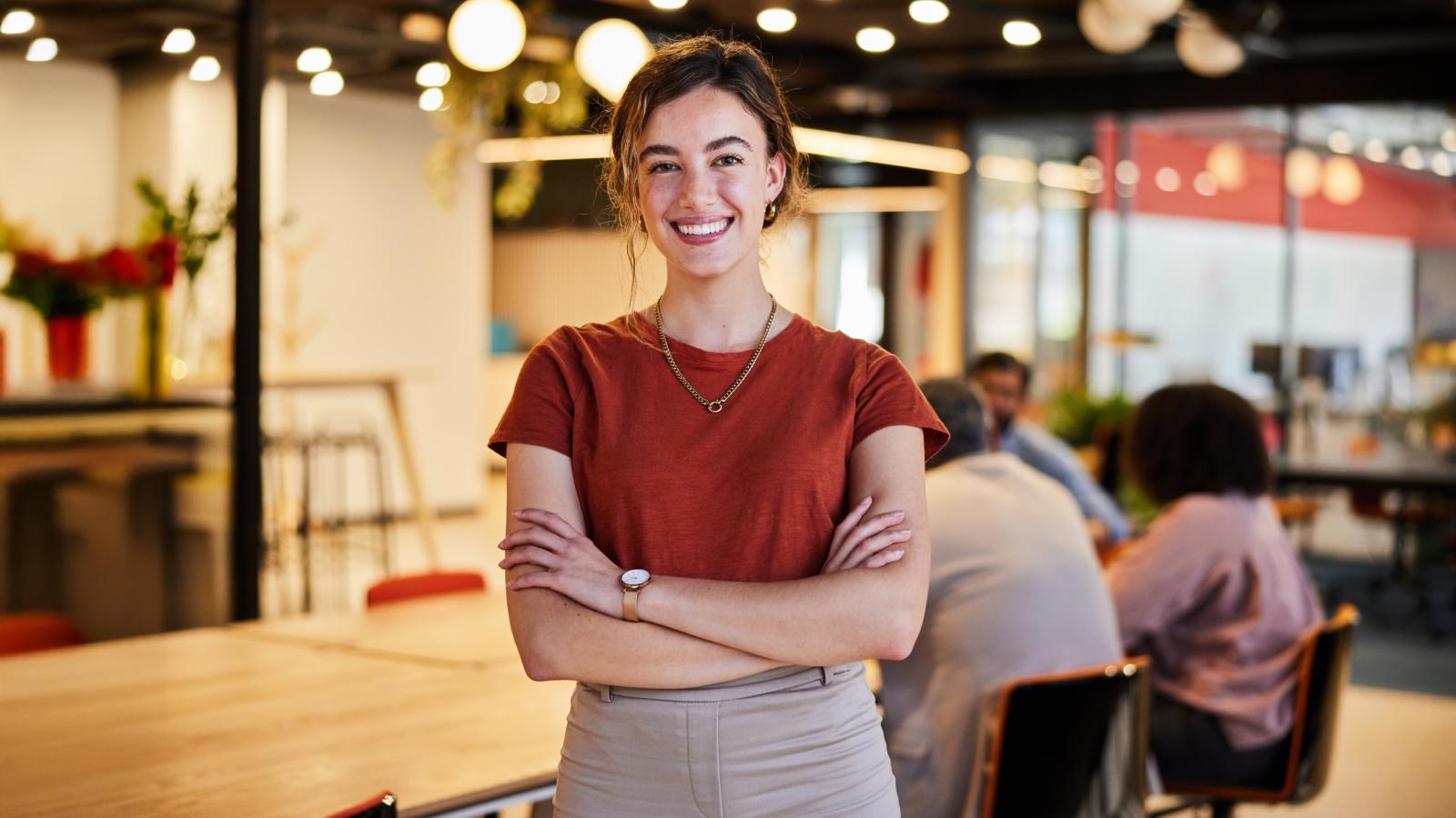 Businesswoman standing in office