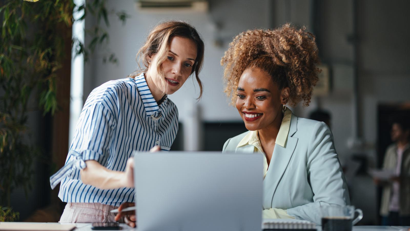 Two businesswomen working in the office