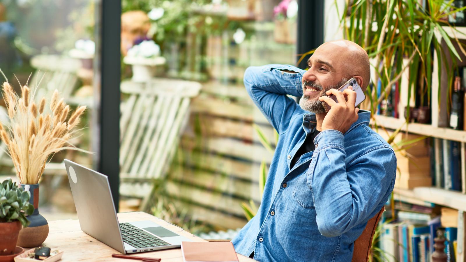 Man talking on phone