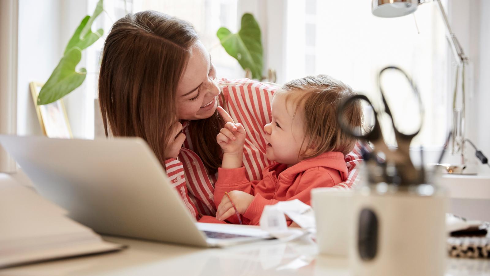 Mother on leave with young daughter.
