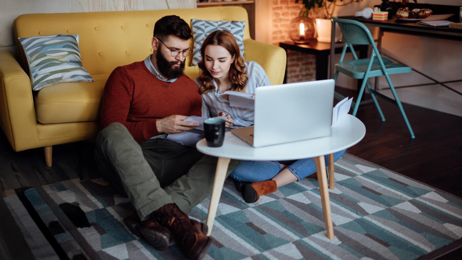 Couple looking through mails