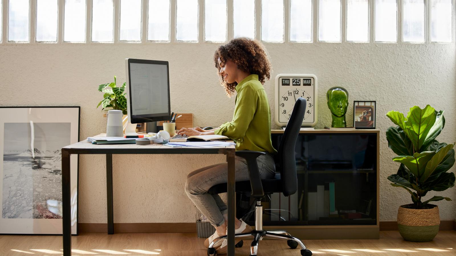 Female professional using computer