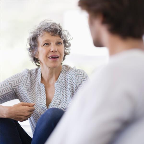 Couple having a discussion.