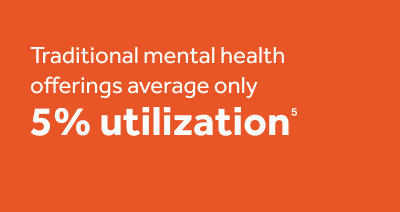 Traditional mental health offerings average only 5% utilization