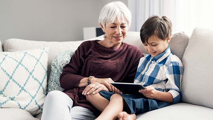 Grandma and Grandson in retirement